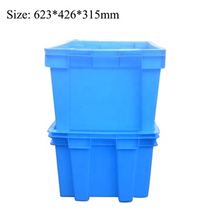 QS 623*426*315mm Plastic Stackable Nestable Turnover Fish <strong>Bins</strong> Bale Arm Handle Stackable <strong>Bread</strong> Pizza Dough Food Tray Mesh Basket - Product Image 4