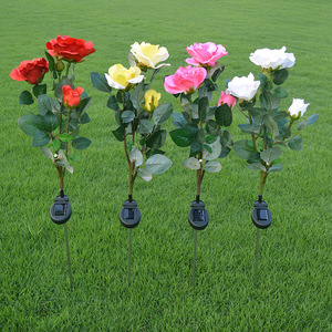 3 Têtes de Lumière Solaire Rose <span class=keywords><strong>Fleur</strong></span> Paysage Solaire <span class=keywords><strong>Fleur</strong></span> Lumières Extérieures Jardin Imperméable - Product Image 6