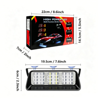 Feu de signalisation stroboscopique F24 à 24 LED avec ventouse, lampe de danger anti-éblouissement pour pare-brise avant des véhicules