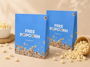 Bolsa de Palomitas Plegable Automática de Papel Azul con Impresión Offset, Embalaje Reciclable para Alimentos, Estilo Clásico, Proveedor de Bolsas de Papel de Vietnam - Product Image 6