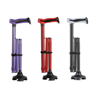 Canne pliante réglable en alliage d'aluminium avec poignée antidérapante pour personnes âgées, hauteur de 43,3 pouces, couleur violette, bâton de marche léger - Product Image 1