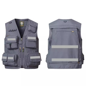 Gilet de travail réfléchissant à plusieurs poches, vêtements de sécurité pour travaux d'ingénierie, de construction et d'extérieur - Product Image 4