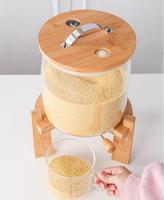 Jx 5L 8l, grand distributeur de riz, en verre créatif, pour conserver les aliments, rangement de la cuisine, seau en verre scellé