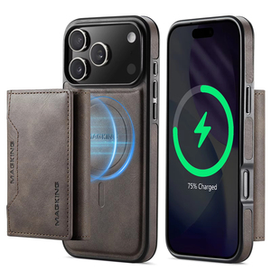 Custodia per Telefono in Pelle Business 2 in 1 Staccabile con Ricarica Magnetica e Porta Carte per <span class=keywords><strong>iPhone</strong></span> 17 16 15 14 Pro Max - Product Image 6