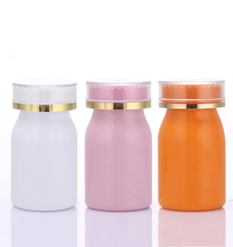 Botol Obat Plastik PET 100Ml Kemasan Farmasi dengan Tutup Anti Anak-anak untuk Produk Kesehatan Botol Pil Kecil