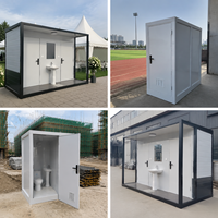 Wise Choice Cabine Sanitaire Modulaire Triple, Toilettes Portables pour Hommes et Femmes, Salle de Bain Publique Préfabriquée, Entrée Accessible