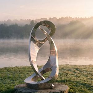Custom Modern Abstract Stainless Steel Metal <b>Outdoor</b> Indoor Sculpture <b>Mirror</b> Polished <b>Garden</b> Art Statue <b>for</b> Yard Hotel Landscape - Product Image 3