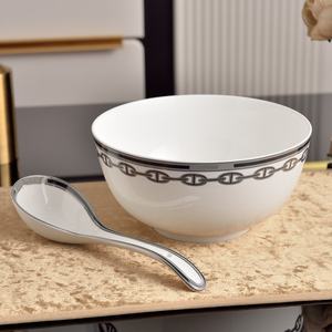 Juego de Vajilla de Porcelana Fina de Alta Gama, 32 Piezas, Diseño de Cadena Azul, Estilo Europeo, Apto para Lavavajillas, Regalo para Mudanza - Product Image 2