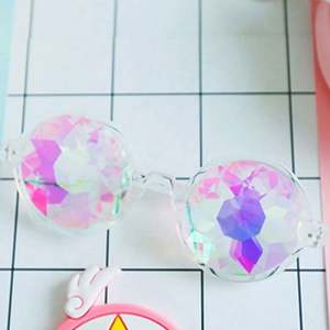 Gafas de Sol Redondas con Logotipo Personalizado para Fiestas, Gafas de Sol Redondas con Lentes Prismáticas Psicodélicas para Mujer - Product Image 6