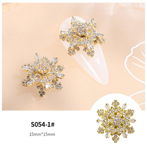 Nail Art Zircon Lollipop Gold And Silver Snowflake Rotatable Micro-Inlaid Luxury Nail Decoration Nail Charms