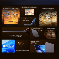 Nuevo 13,0 pulgadas 3K Resolución 2880*1920 Ventana 11 Tablet PC WiFi Intel N100 Tablet Laptop para negocios