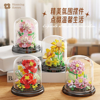 Micro Fleur de Tournesol et Mini Brique Blocs de Construction Ensembles DIY En Plastique Micro Modèle Jouet pour La Décoration Intérieure Vie Éternelle Fleurs Cadeau
