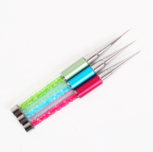 Pinceau à ongles en nylon décoré de diamants, 7 mm, 9 mm, 11 mm, pour dessin de lignes fines, application de vernis, pinceaux de manucure pour salon - Product Image 2