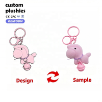 Porte-clés en peluche cheval floqué mignon en gros, pendentif créatif pour sac, ornement de sac à dos, cadeau
