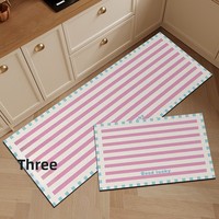 Tapis de cuisine moderne et minimaliste style Dopamine, rayé, en boue de diatomée absorbante, antidérapant, séchage rapide, carré, deux pièces