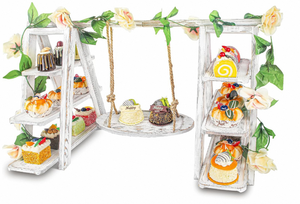 Support de service à 3 étages en bois moderne de haute qualité, présentoir à desserts, support de rangement pour mariage et fête - Product Image 2