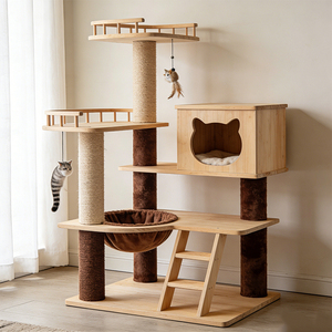 ต้นไม้ปีนป่ายสำหรับแมวขนาดใหญ่สีเทา ดีไซน์สั่ง<span class=keywords><strong>ท</strong></span>ำพิเศษ น่ารัก สำหรับใช้ในบ้าน หรูหรา <span class=keywords><strong>ท</strong></span>ันสมัย - Product Image 1