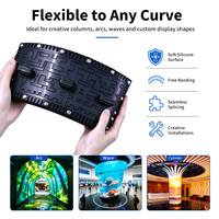 Layar LED Lengkung Tahan Air Kecerahan Tinggi untuk Video Wall Luar Ruangan P2.5 P3 P4 P5 Modul Layar LED Lunak untuk Tampilan Kreatif