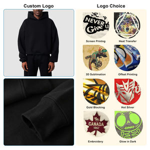 เสื้อฮู้ดดี้ผ้าเฟรนช์เทอร์รี่เนื้อหนา สำหรับฤดูหนาว เป็นมิตรกับสิ่งแวดล้อม ทรงบ็อกเซอร์ ครอป ยูนิเซ็กส์ พรีเมียม กันลม ระบายอากาศได้ดี สีพื้น - Product Image 4