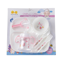 Assiettes bols cuillère fourchette tasse à boire bébé alimentation vaisselle pp plastique ensemble pour enfants avec hochet