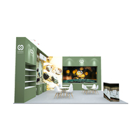 Stand d'exposition modulaire personnalisé de 20x20 pieds avec cadres en aluminium et affichage en tissu tendu réutilisable pour les expositions