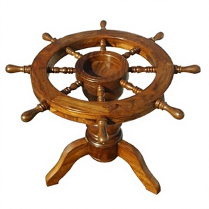 Polished Wooden Acacia/Mango Wooden <b>Ship</b> <b>Wheel</b> Stool Furniture Item Home Decoration Accessories Custom <b>Ship</b> <b>Wheel</b> Nautical 2025 - Product Image 1