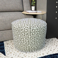 Pouf pouf pouf pouf rond en tissu avec couvercle amovible Design chinois pour chambre et hôtel