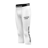 Leggings de Jiu-Jitsu Nogi Sublimés pour Garçons, Shorts MMA Noirs Unis, Spats de Grappling, Pantalons de Compression Vides pour Hommes
