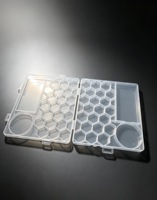 Boîte de rangement hexagonale transparente en PP avec couvercle à clip pour perles, boucles d'oreilles, peinture au diamant