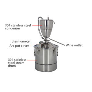 Destilador automático de licor para el hogar, equipo de vaporización de licor de 10L, 304, para arroz, vino, brandy, extracción de hidrosol, para la vino de la fábrica - Product Image 2