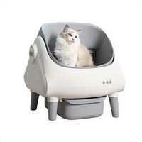 Litière pour chat intelligente Mini-D en acier inoxydable, nettoyage entièrement automatique, électrique, autonettoyante, interactive via application, grande capacité pour