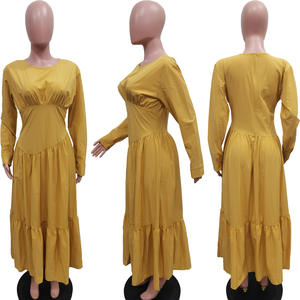 فستان متوسط الطول من الكتان القطني للسيدات أنيق عالي الجودة طويل مع نمط مكتب بلا أكمام Y2K للخريف - Product Image 5