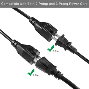NEMA 5-15P To Dual 5-15R Power Expansion Cable PDU 5-15P 5-15R Male To 2 Female Y Splitter AC Power Cord