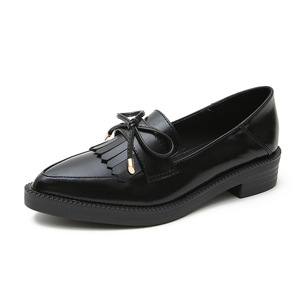 British Style Woman Retro <b>Small</b> Leather Shoes 2024 Summer New Pointed Single Shoe Thick Sole Large Size Loafers - Product Image 5