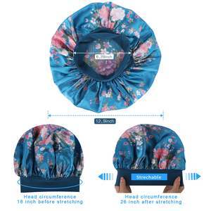 Gorro de satén Roybens para mujer, talla grande, con banda elástica para cabello rizado y trenzas, gorro para dormir, uso doméstico - Product Image 3