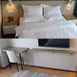 Economy Modern Hotel Bedroom Furniture Set Complete King <b>Queen</b> <b>Bed</b> <b>Frame</b> With Headboard Nightstand TV Cabinet Desk & Side Table - Product Image 5