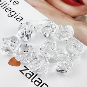Acrylic Transparent Twisted <b>Beads</b> Round Spacer Irregular For Jewelry Making DIY Accessories - Product Image 1