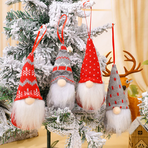 Adorno Colgante de Muñeco sin Rostro para Árbol de Navidad, Decoración Navideña de Estilo Nórdico, Muñeco de Punto de Moda, Venta al por Mayor - Product Image 1