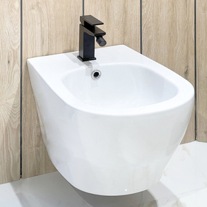 WC <span class=keywords><strong>suspendu</strong></span> rétro en céramique vitrifiée avec <span class=keywords><strong>bidet</strong></span> intégré, pour écoles, couleur fraîche - Product Image 3