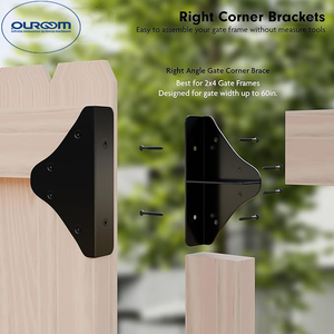 Phổ biến chống sag cổng Kit-Cổng góc Brace Bracket (2 bộ) với cổng chốt cho cửa đơn và đôi - Product Image 3