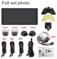 Caméra embarquée pour camion avec écran tactile IPS 10,36 pouces, étanche, vision nocturne, 4 canaux, 1080P AHD, système d'écran partagé avant/arrière