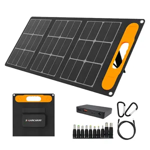 Solarcarry Panel surya lipat portabel, Panel surya monokristalin fleksibel 18V energi surya efisiensi tinggi 100W