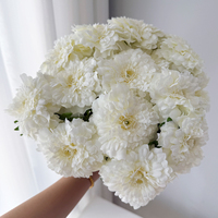 Gerbera artificielle en soie blanche, branche courte, réaliste, faite à la main, pour mariage, Saint-Valentin, Pâques