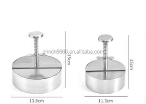 Prensa de Hambúrguer de Aço Inoxidável 304 2025, Prensa de Hambúrguer Antiaderente, Fabricante de Hambúrguer Ajustável para Festas, 5 Tamanhos - Product Image 4