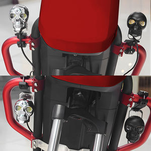 Phare LED de moto 3 pouces, design crâne, 40W 12V 5000 Lumens, ampoule H4, montage universel, lumière de travail bicolore blanc/jaune - Product Image 6