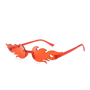 Lunettes de soleil flamboyantes pour fêtes et festivals, nouveauté sans monture, verre unique couleur bonbon, lunettes de soleil originales et colorées - Product Image 1