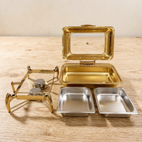 Réchauds de buffet professionnels en acier inoxydable 9L, chauffe-plats à gaz pour la restauration et la préparation des aliments