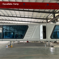 Kawagebo Kamp 11,5m Extérieur Préfabriqué Moderne Commercial Luxueux Maison Capsule Spatiale Meublée 2 Chambres avec Cuisine