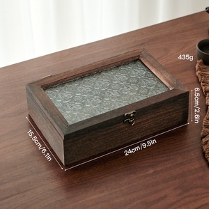 Retro Desktop Storage Cabinet Cosmetic Snacks Sundries Tea Set Tea <strong>Cup</strong> Sideboard Multi-layer Wood Grain Rectangular - Product Image 6