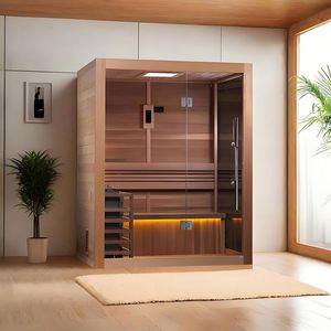 Sala de sauna inteligente moderna de madera maciza para exteriores, capacidad personalizable para 4 personas, estufa de 6 kilovatios Harvey, abeto de cedro rojo construido - Product Image 6